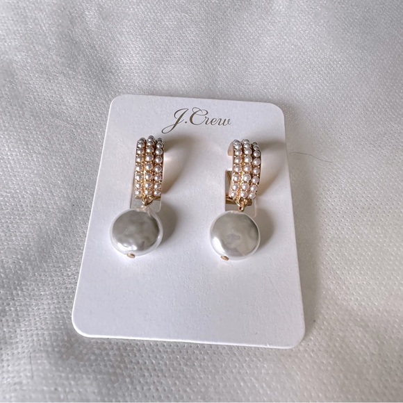 Jcrew Pearl hoops with freshwater pearl drops - Picture 2 of 4